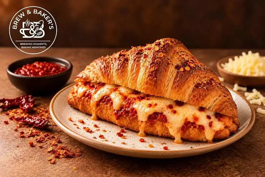 Schezwan Cheese Croissant from Brew & Baker's, Ahmedabad